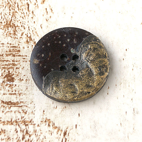 ココナッツボタンBG(茶色xブロンズゴールド)　(13/18/21mm)
