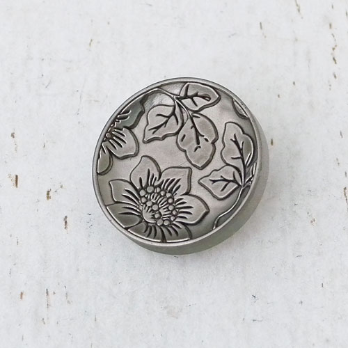 メタリックボタンcol.SSB(シルバーケシ墨入れ)　(15/18/21mm)