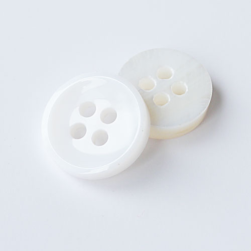 貝ボタンcol.01(白色)　(9/10/11.5/13mm)(厚み:約3mm)