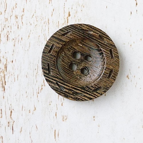 木ボタンcol.45(焦茶色)　(13mm)