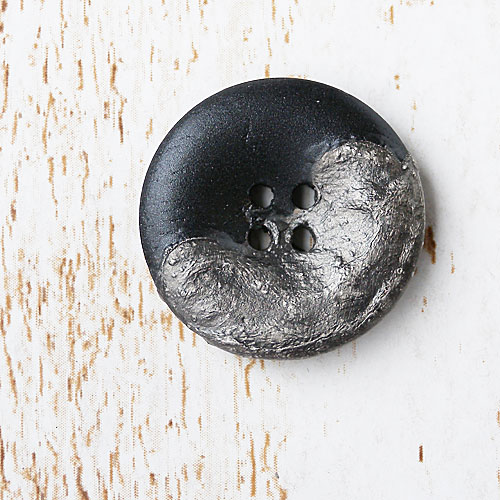 木ボタンcol.09(黒色)ブロンズシルバー　(13/15/21mm)