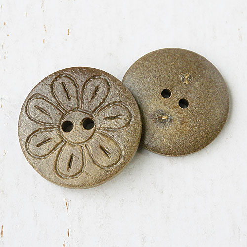 木調ボタンcol.43(茶色)　(13/15/21/25mm)