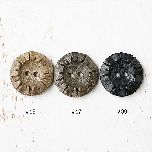 木調ボタンcol.43(茶色)　(13/15/21/23mm)