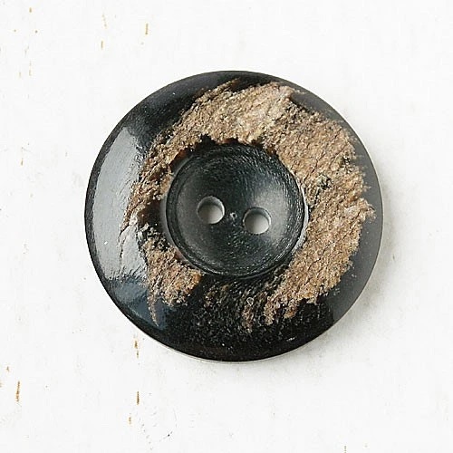 本水牛ボタン(焦茶色)　(15/23mm)